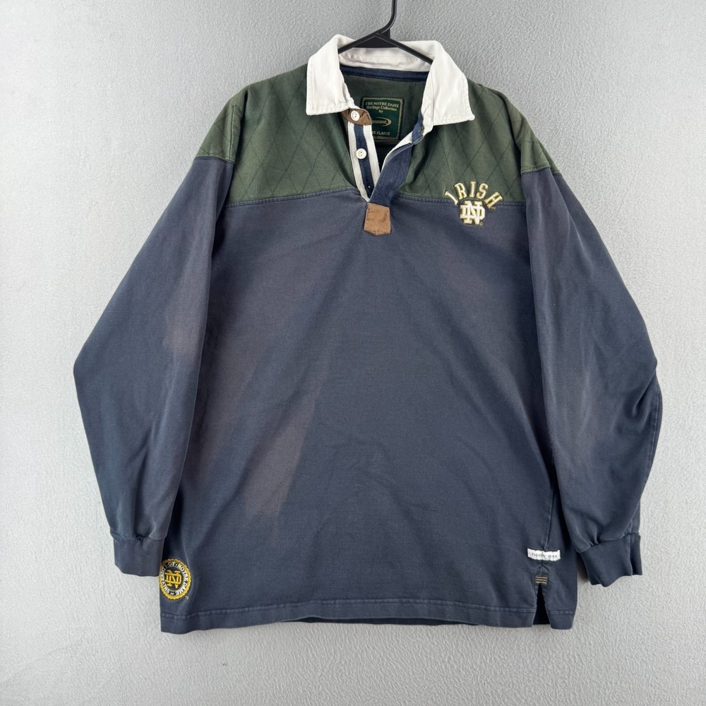 Vintage Notre Dame Rugby shirt Mens XL Fighting Irish Colledge Football Cotton